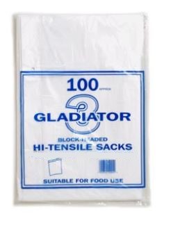 2 Hole Blockhead Polythene Sacks - 18x24
